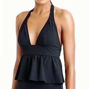 NWT J Crew Peplum Halter Swim Top - XS